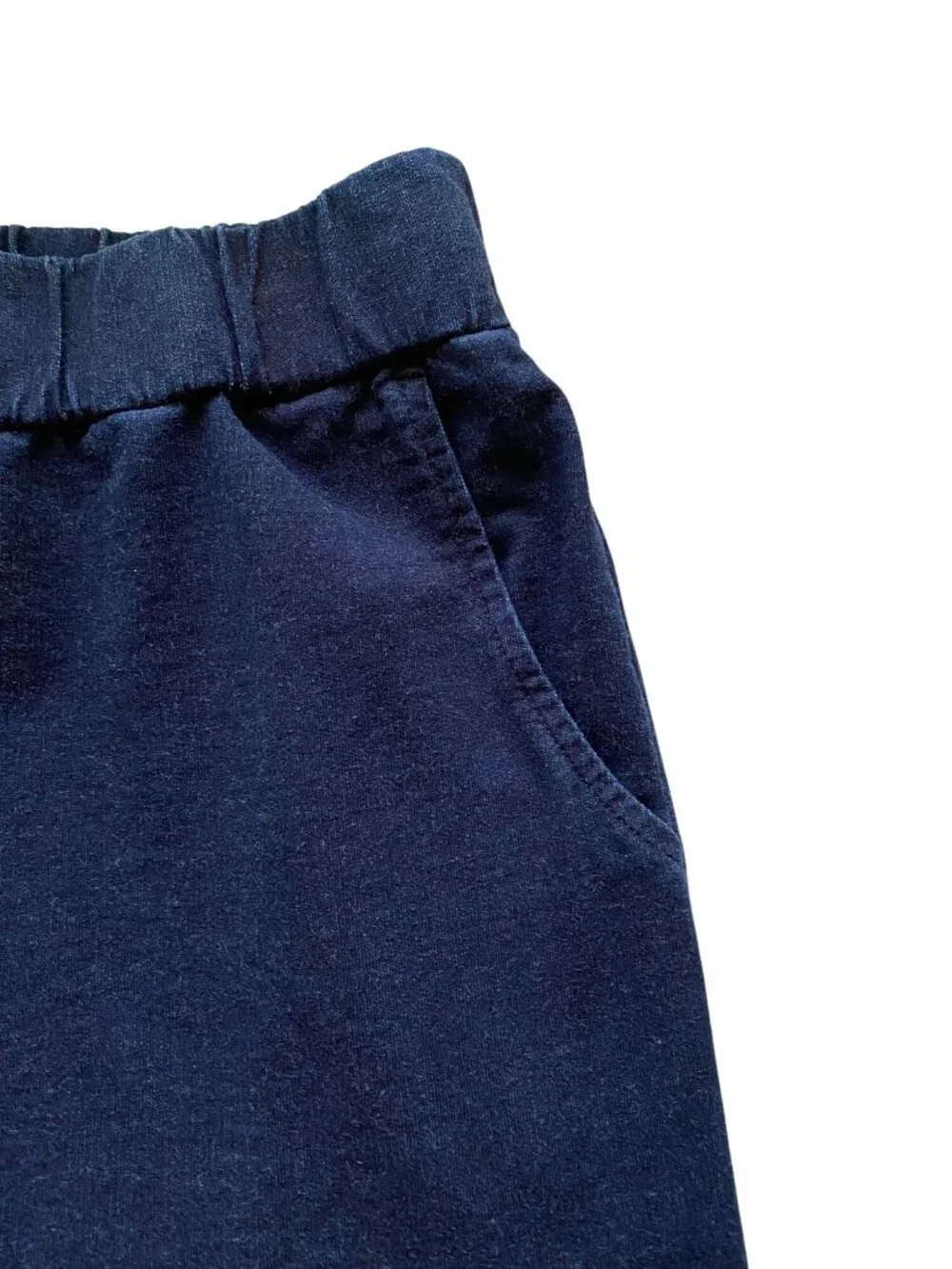 Focus Casual Life Women's M Navy Blue Pants Wide-Leg Cropped Pull On Comfy Boho